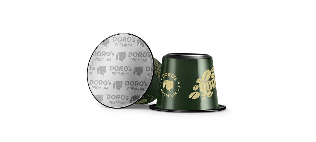 Einzelne Doros Premium Gourmet Kaffeekapsel in grün