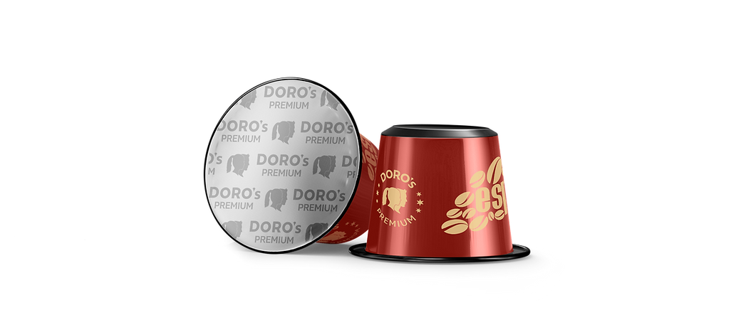Einzelne Doros Premium Espresso Kaffeekapsel in rot