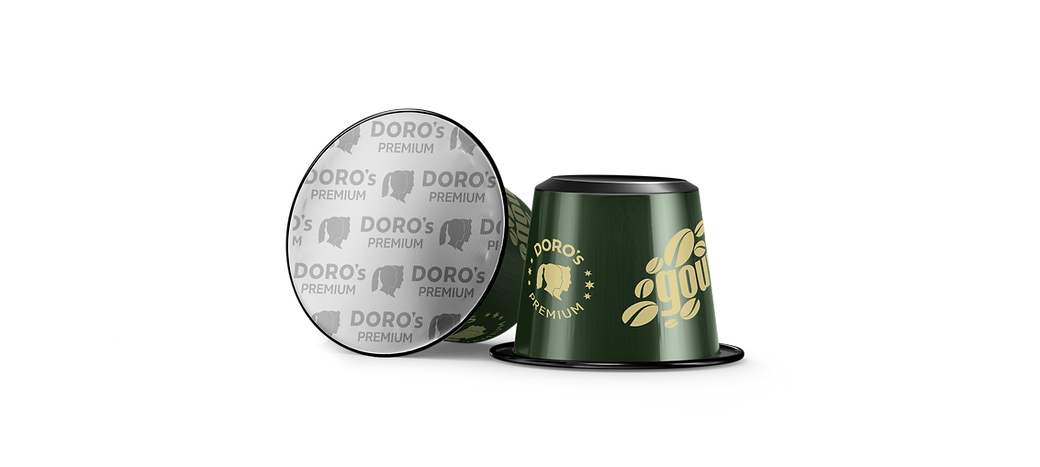 Einzelne Doros Premium Ristretto Kaffeekapsel in schwarz